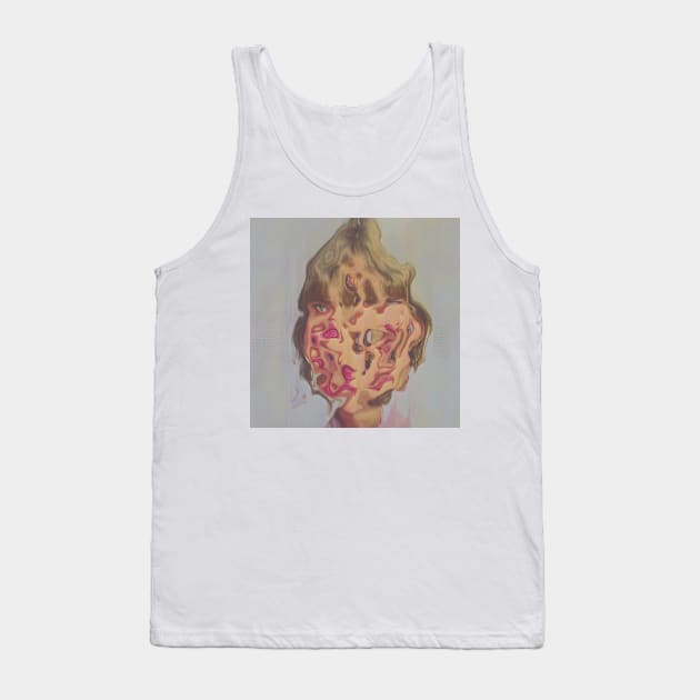 VIRGINIA - Surreal Face Glitch Aesthetic Art Tank Top by raspberry-tea